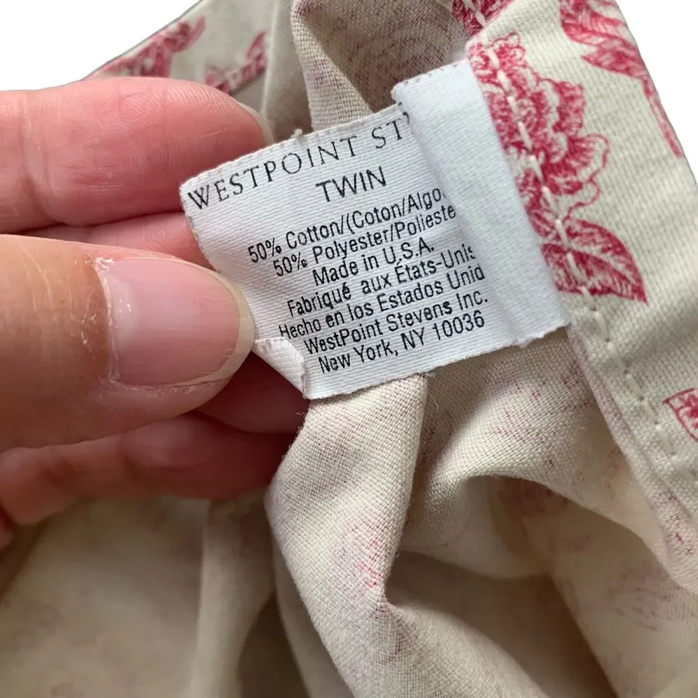Westpoint Stevens Red Floral Cottagecore Twin Sheet Set Cottage core Farmhouse